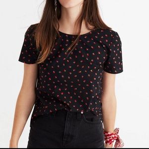 Madewell Cutout Strawberry Top